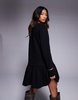 ASOS DESIGN dropped waist sweatshirt dress in black