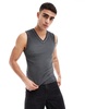 ASOS DESIGN muscle fit tank top in ribbed charcoal oil wash
