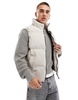 Bershka puffer vest in stone
