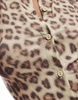 ASOS DESIGN leopard button shrunken fit cardigan in brown