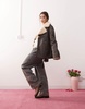 Miss Selfridge contrast borg faux leather jacket in brown