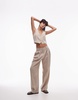 Mango mix vest in light beige - part of a set
