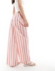 ASOS DESIGN pull on pants in red deckchair stripe