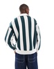 Bershka striped rugby polo in green and white