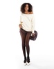 ASOS DESIGN off shoulder oversized sweatshirt in white