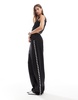 AllSaints Blake stud straight jeans in black