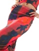 ASOS DESIGN mesh midi skirt with blurred floral print in red - part of a set
