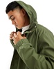 ASOS DESIGN longline rubberized windbreaker jacket in khaki