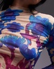 Topshop crinkle watercolor floral long sleeve top in multi