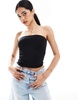 Bershka polyamide bandeau top in black