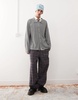 Reclaimed Vintage polo cardigan in charcoal