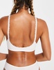 Weekday lace trim cotton bra in white