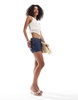 Bershka crochet tie back top in ecru
