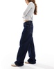 Bershka baggy wide leg jeans in indigo wash