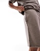 ADPT oversized sweat shorts in washed beige - part of a set