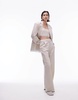 Topshop linen tailored bralette with exposed lining in ecru - part of a set