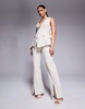 ASOS LUXE embellished boucle pants in cream - part of a set