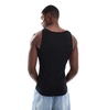 ASOS DESIGN muscle fit rib tank top with square neck in black