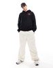 Bershka darkness back printed hoodie in black