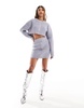 Aria Cove knit zip up mini skirt in gray - part of a set