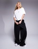 Armani Exchange cropped t-shirt with embellished logo in white