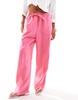 ASOS DESIGN tailored pull on pants in pink