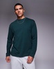 ASOS DESIGN essential relaxed long sleeve t-shirt in dark green