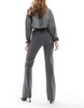 Bershka flared tailored pants in dark gray