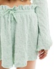 ASOS DESIGN textured flippy shorts in sage - part of a set
