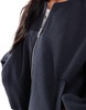 Stradivarius brushed bomber jacket in navy