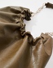 ASOS DESIGN ruched opening tote bag with chain handle in khaki