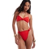 South Beach essentials knot front bikini bottom in red
