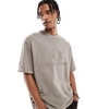 Bershka printed t-shirt in brown