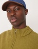 ASOS DESIGN super oversized boxy fit brushed knitted quarter zip sweater in khaki