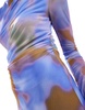 & Other Stories sheer mesh midi dress in blurred abstract print