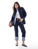 Stradivarius turn up leg straight jean in indigo - part of a set