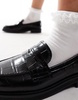 ALDO Lededanten loafers in black leather croc