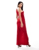 Aria Cove exclusive slinky one shoulder thigh split maxi dress in red