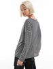 AllSaints Rita stripe long sleeve top in black