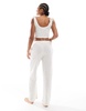 Brave Soul pajama set with floral print in white