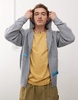 Aape By A Bathing Ape back print logo zip-up hoodie in gray