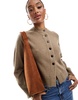 ASOS DESIGN faux suede scoop tote bag in tan