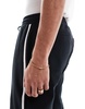 ASOS DESIGN straight leg sweatpants with textured side stripes in black