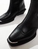 ASOS DESIGN Celeste flat western knee boots in black