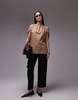 ARKET blouse with cape detail in beige