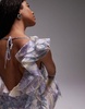 & Other Stories maxi dress with ruffle edging and low back in vintage landscape print