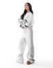 ASOS DESIGN wide leg sweatpants with panel detail in gray - part of a set