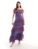 Anaya bardot ruffle maxi dress in tropical floral