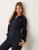 ASOS DESIGN denim long sleeve jumpsuit in indigo
