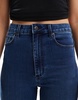 ASOS DESIGN sculpting super stretch flare jeans in dark blue